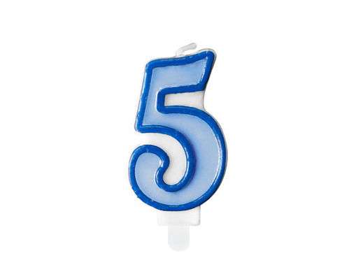 Picture of BIRTHDAY CANDLE BLUE NUMBER 5